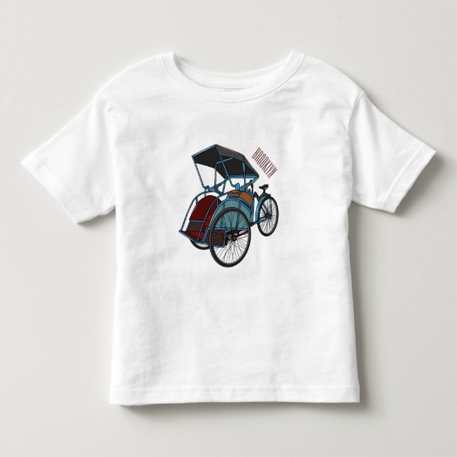 Camiseta De Bebé Ilustracion de personalizado de rickshaw en bicicl (Anverso)
