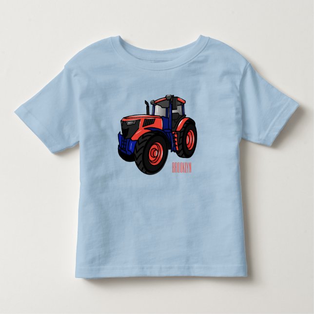 Camiseta De Bebé Ilustracion de personalizado de tractores (Anverso)