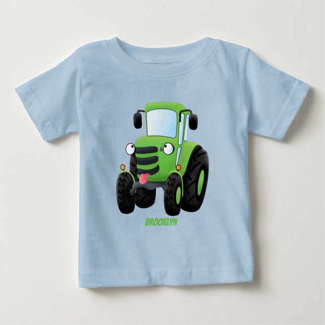 Camiseta De Bebé Ilustracion de personalizado de tractores de granj (Anverso)