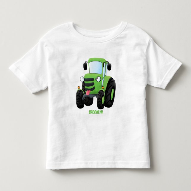 Camiseta De Bebé Ilustracion de personalizado de tractores de granj (Anverso)