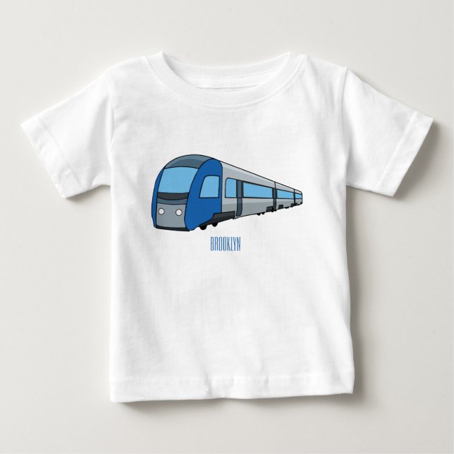 Camiseta De Bebé Ilustracion de personalizado de trenes eléctricos (Anverso)