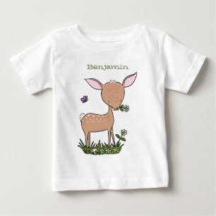 Camiseta De Bebé Ilustracion de personalizado de venado lindo y fel