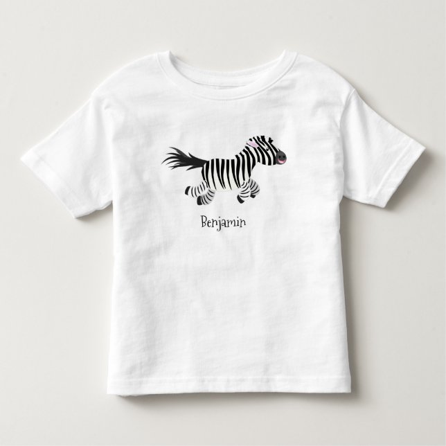Camiseta De Bebé Ilustracion de personalizado de zebra graciosa (Anverso)
