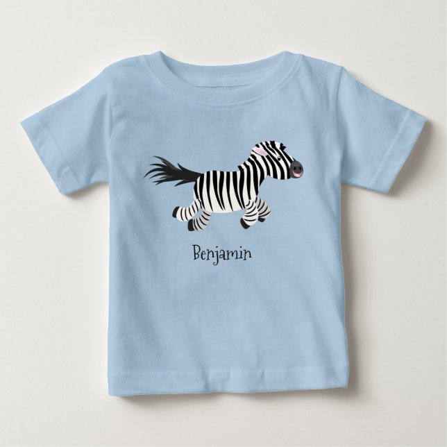 Camiseta De Bebé Ilustracion de personalizado de zebra graciosa (Anverso)