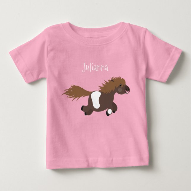 Camiseta De Bebé Ilustracion de personalizado del pony de Shetland  (Anverso)