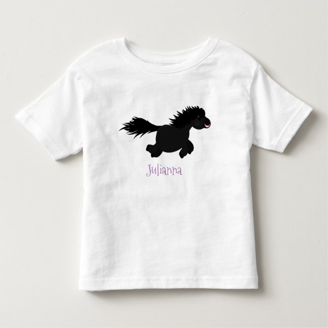 Camiseta De Bebé Ilustracion de personalizado del pony de Shetland  (Anverso)