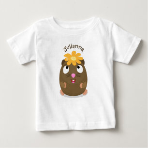 Camiseta De Bebé Ilustracion de personalizado feliz de conejillo de