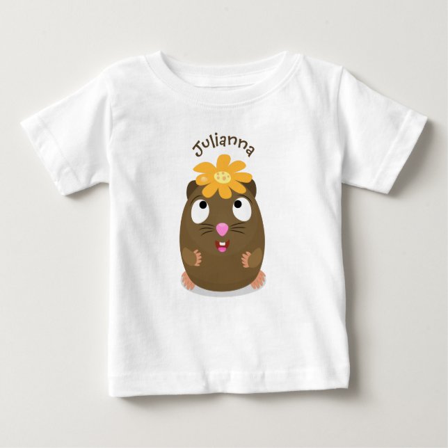 Camiseta De Bebé Ilustracion de personalizado feliz de conejillo de (Anverso)