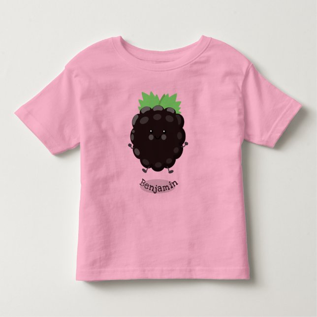 Camiseta De Bebé Ilustracion de personalizado morado de moras alegr (Anverso)
