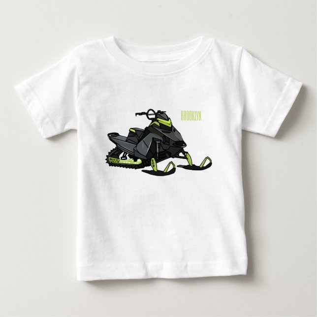 Camiseta De Bebé Ilustracion de personalizado para motos de nieve (Anverso)