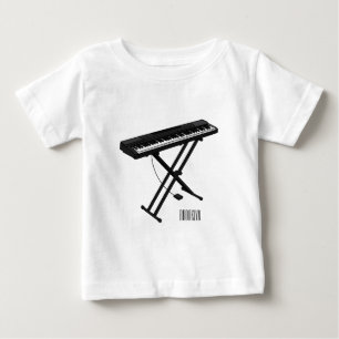 Camiseta De Bebé Ilustracion de piano personalizado de teclado