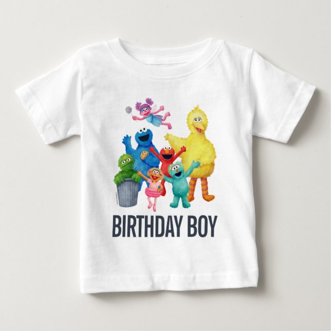 Camiseta De Bebé Ilustracion de Plaza Sésamo | Nacimiento (Anverso)