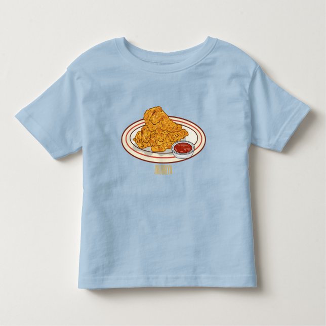 Camiseta De Bebé Ilustracion de pollo frito personalizado (Anverso)