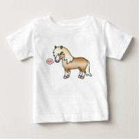 Ilustración de pony Shetland Palomino y un corazón