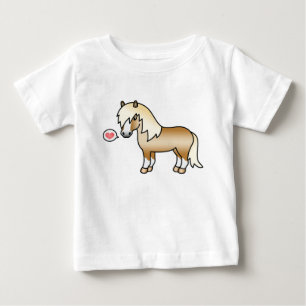 Camiseta De Bebé Ilustración de pony Shetland Palomino y un corazón