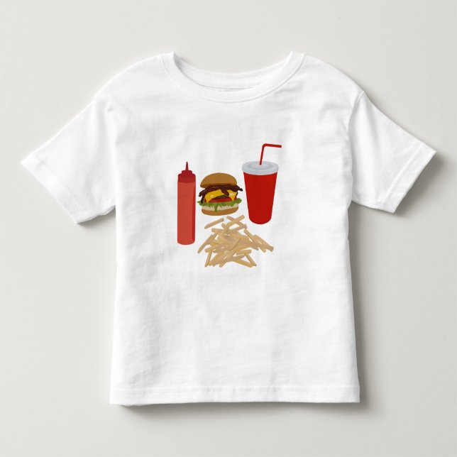 Camiseta De Bebé Ilustracion de ráfagas de comida rápida (Anverso)