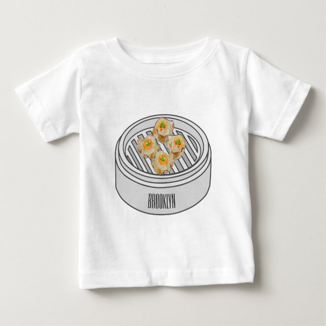 Camiseta De Bebé Ilustracion de Shumai dim sum personalizado (Anverso)