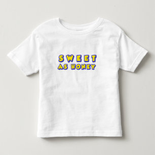 Camiseta De Bebé Ilustración de texto que dice Dulce como la miel