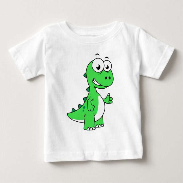 Camiseta De Bebé Ilustracion De Tirano Rex. 2 (Anverso)