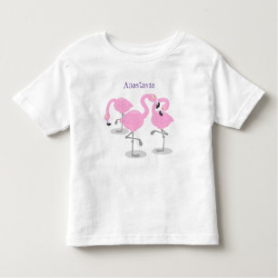 Camiseta De Bebé Ilustracion de trío de flamingo rosado