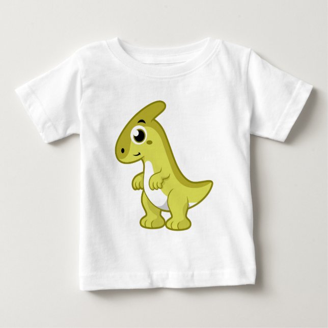 Camiseta De Bebé Ilustracion De Un Dinosaurio Parasaurolophus. (Anverso)