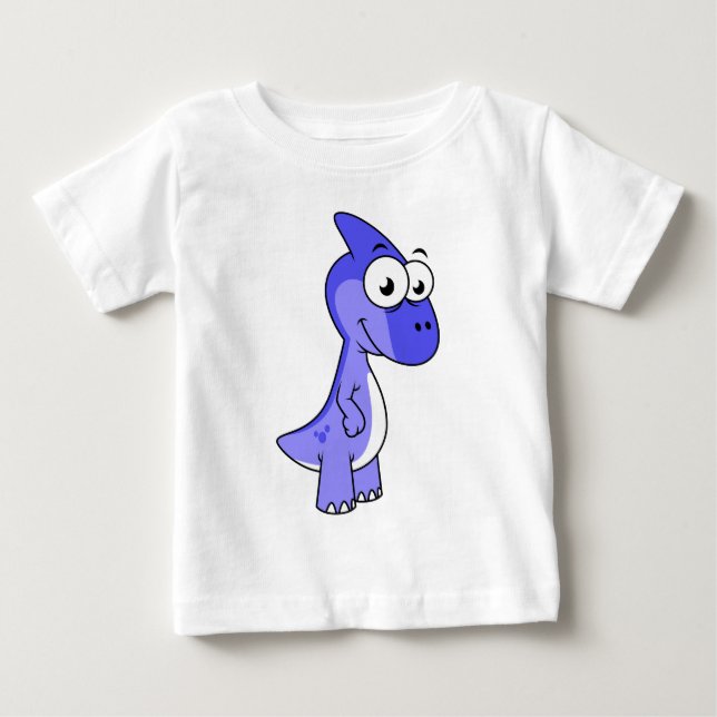 Camiseta De Bebé Ilustracion De Un Dinosaurio Parasaurolophus. 2 (Anverso)