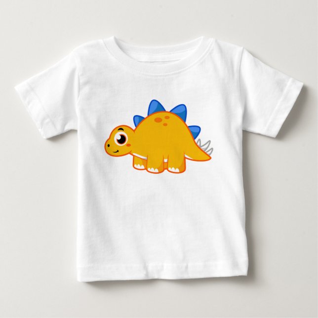 Camiseta De Bebé Ilustracion De Un Estegosaurio. (Anverso)