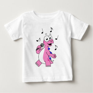 Camiseta De Bebé Ilustracion De Un Estegosaurio Cantante.
