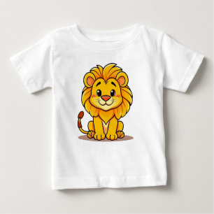 Camiseta De Bebé Ilustracion de un león al estilo personalizado
