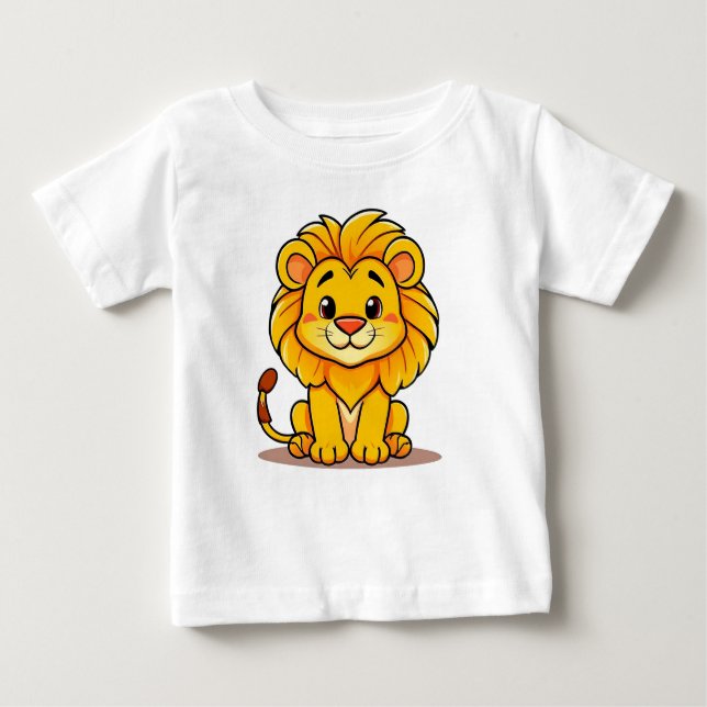 Camiseta De Bebé Ilustracion de un león al estilo personalizado (Anverso)