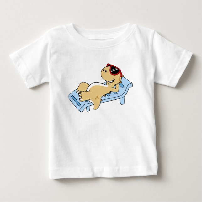 Camiseta De Bebé Ilustracion De Un Rex Tirrannosaurus. (Anverso)