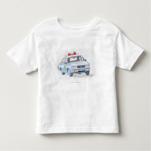 Camiseta De Bebé Ilustracion del coche policía con dos policías
