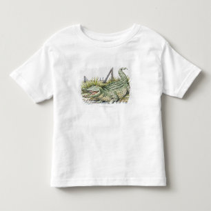 Camiseta De Bebé Ilustracion del cocodrilo en la orilla