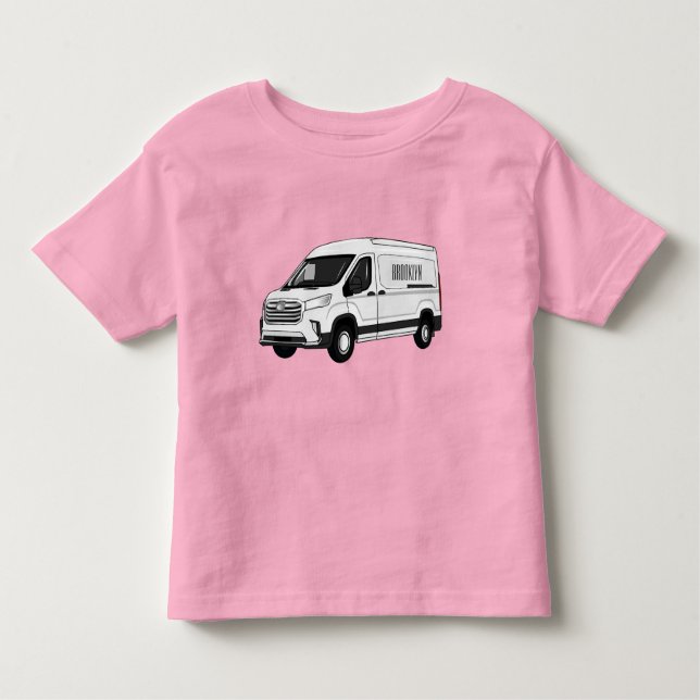 Camiseta De Bebé Ilustracion del personalizado de la camioneta de e (Anverso)