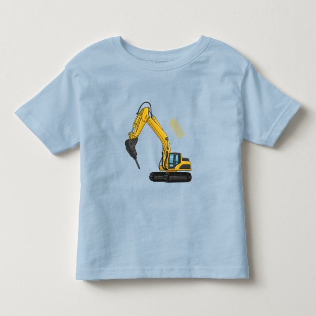 Camiseta De Bebé Ilustracion del personalizado de la excavadora de  (Anverso)