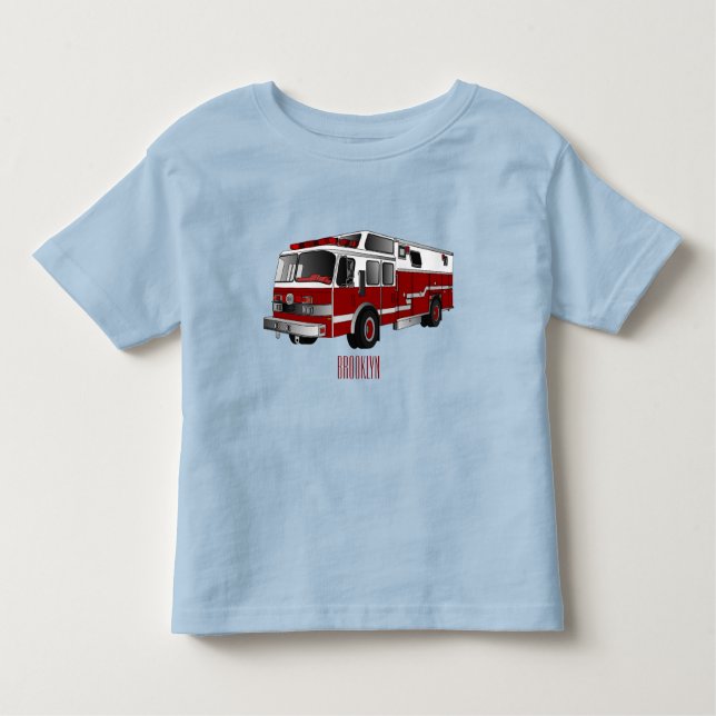 Camiseta De Bebé Ilustracion del personalizado del motor de fuego (Anverso)