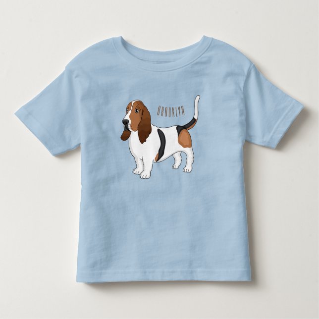 Camiseta De Bebé Ilustracion del personalizado del perro de enlace  (Anverso)