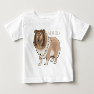 Camiseta De Bebé Ilustracion del personalizado del perro del collie