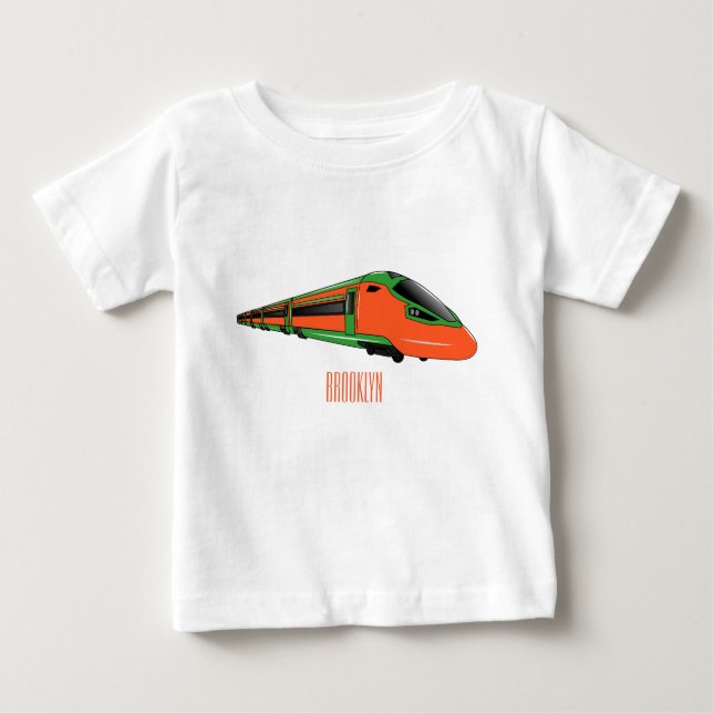 Camiseta De Bebé Ilustracion del personalizado del tren de bala (Anverso)