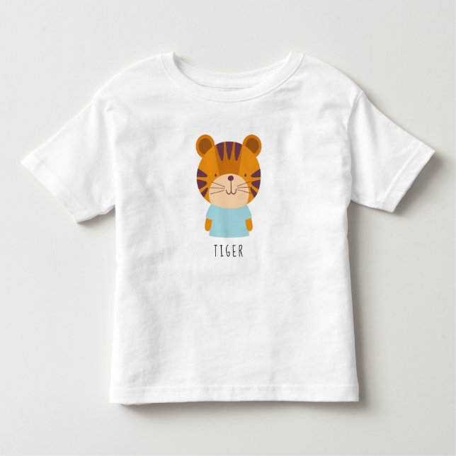 Camiseta De Bebé Ilustracion del tigre mate - Nombre del Personaliz (Anverso)