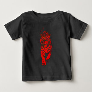 Camiseta De Bebé Ilustración del Tigre Rojo – Arte Animal Gráfico A