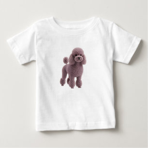 Camiseta De Bebé Ilustración Digital de Caniche Morado