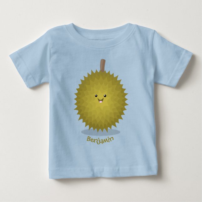 Camiseta De Bebé Ilustracion feliz personalizado duriano (Anverso)