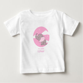 Camiseta De Bebé ilustracion "Happy Elephant" para niños con cielo 