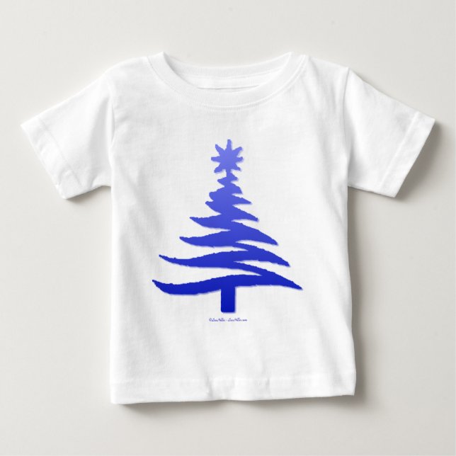 Camiseta De Bebé Ilustración moderna del árbol de Navidad Imprimir  (Anverso)