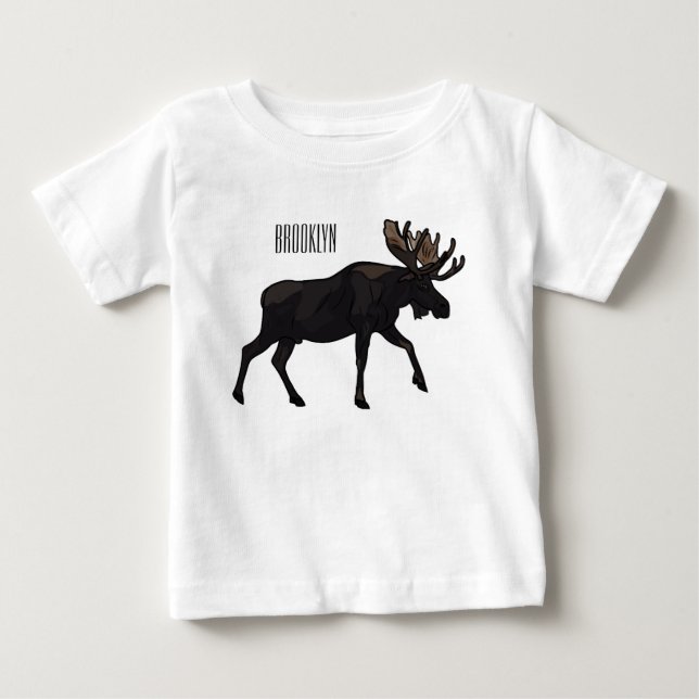 Camiseta De Bebé Ilustracion Moose personalizado (Anverso)