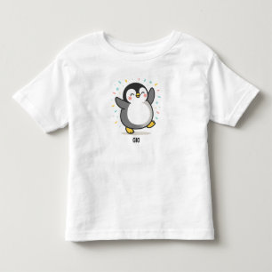 Camiseta De Bebé Ilustración personalizada de pingüino bailando fel