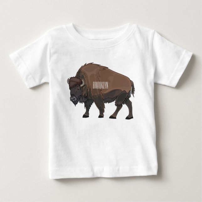 Camiseta De Bebé Ilustracion personalizado Bison (Anverso)