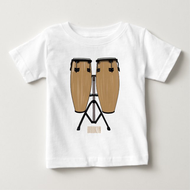 Camiseta De Bebé Ilustracion personalizado Bongo drum (Anverso)