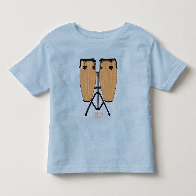 Camiseta De Bebé Ilustracion personalizado Bongo drum (Anverso)
